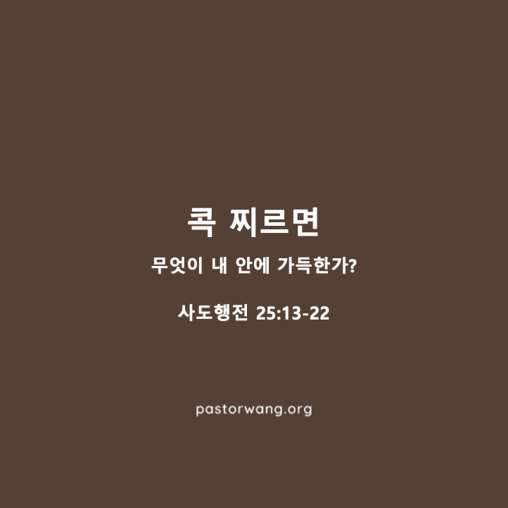 콕 찌르면_사도행전 25장 13-22절